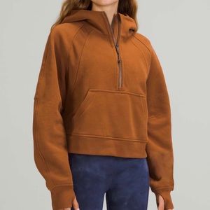 Lululemon Copper Brown Scuba Half Zip Hoodie Size: M/L
